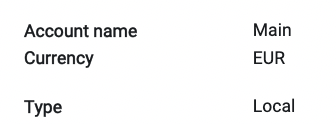 Revolut EUR account section