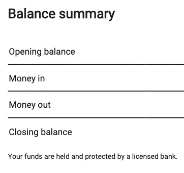 Revolut balance summary